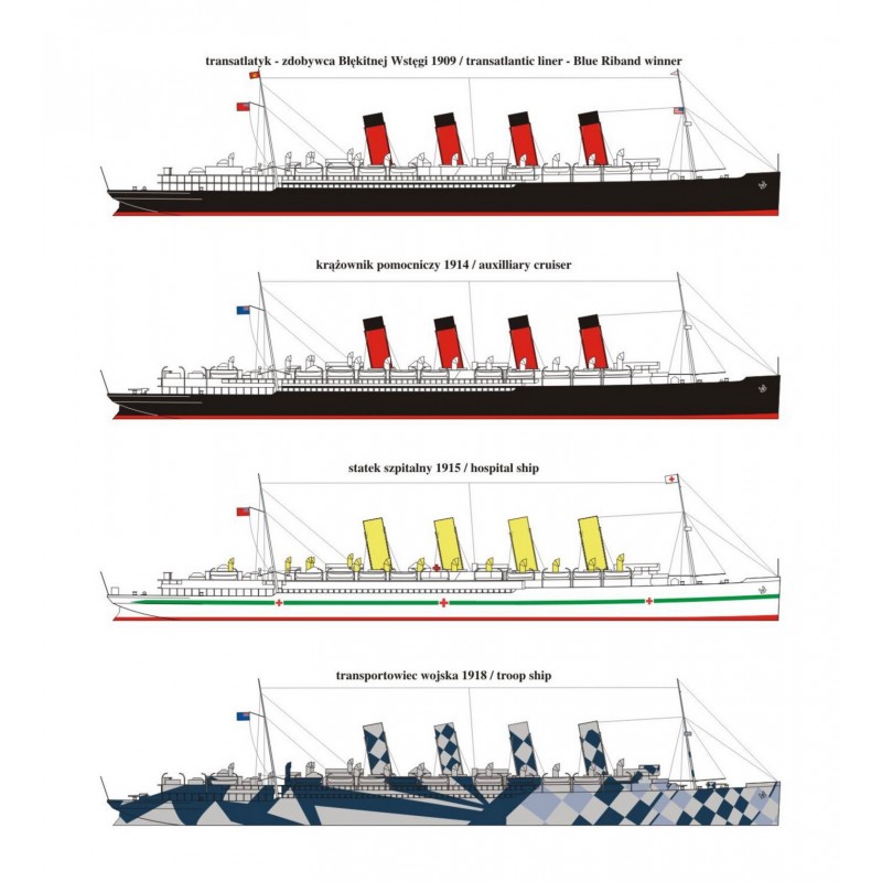 Cunard liner MAURETANIA (4 versions) (JSC 021)